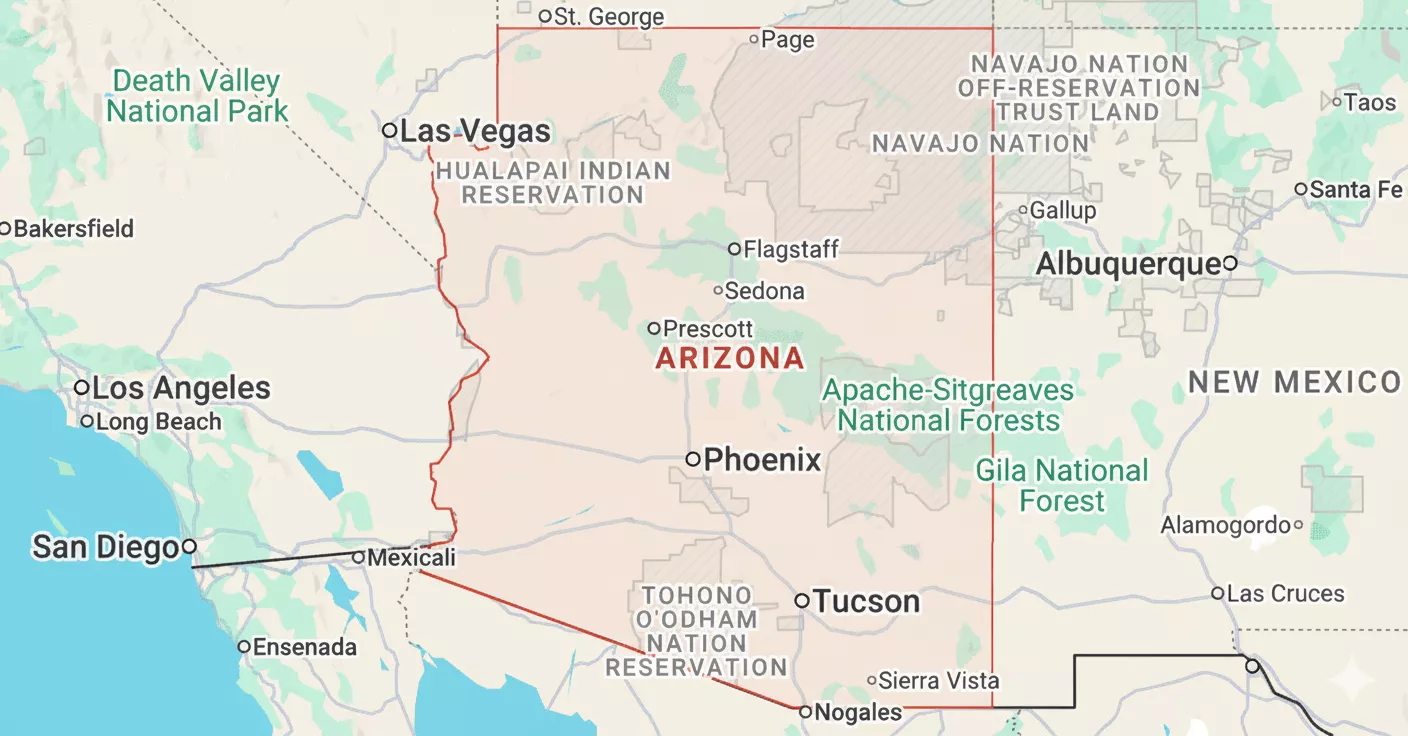 GEO and AEO agency in Arizona Map