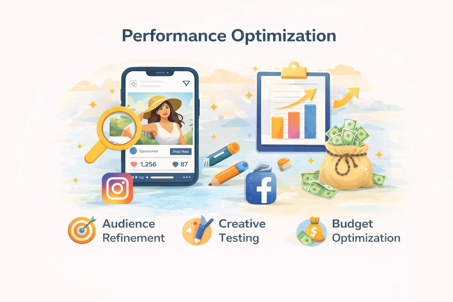 Instagram ad performance optimization concept